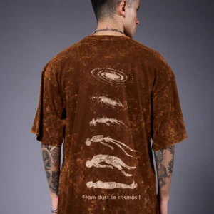 Evolve Men Retro Wash Printed Oversized T-Shir